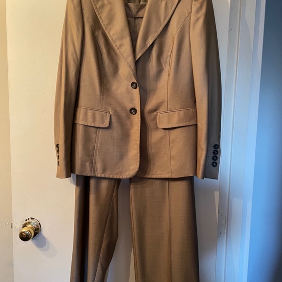 Escada tan pants (suit separate, can be sold with blazer, EUC, US 14. Final sale - Picture 3 of 3